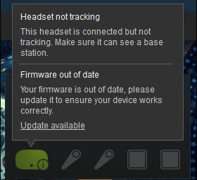 picture of a loose 3 in 1 cable, picture of steamVR status,