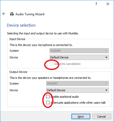 Device selection