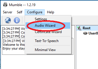 Configure wizard